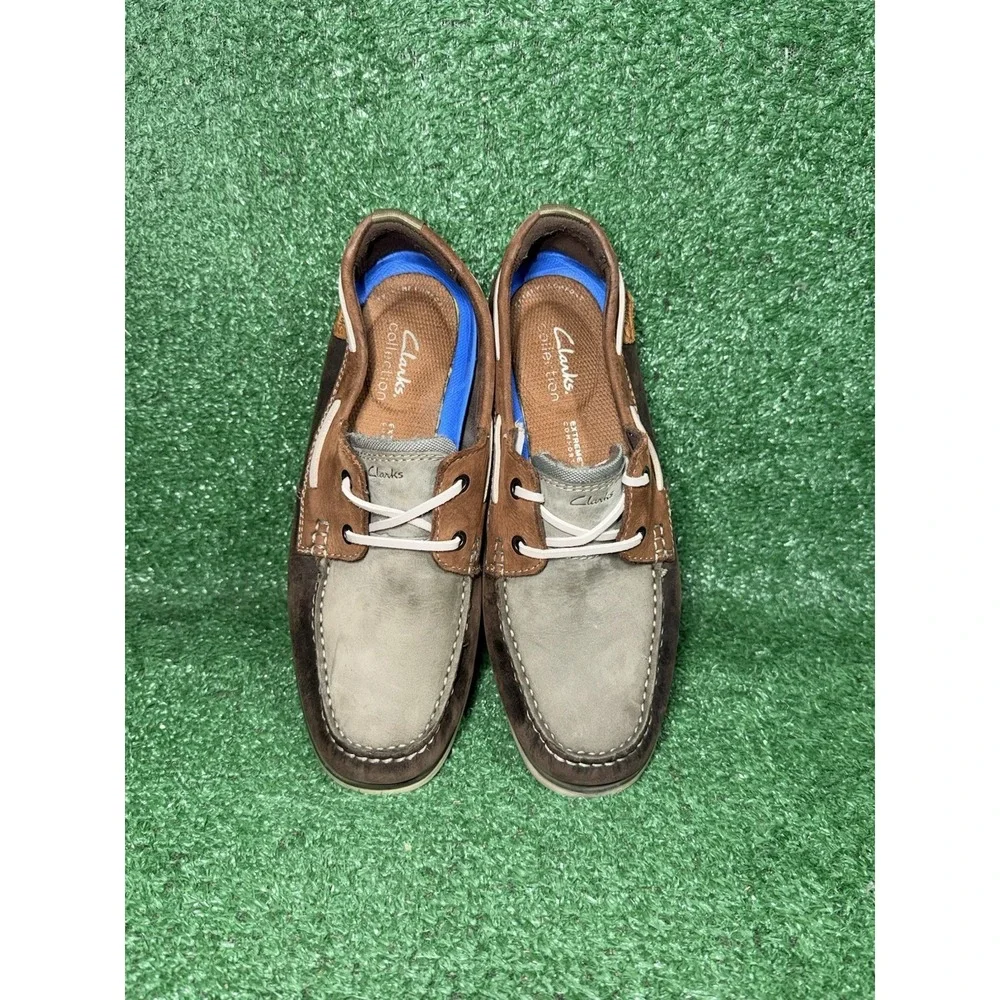 Clarks Mens Size 8.5 Noonan Lace Brown Deck Boat Shoes Casual Comfort Sneakers‎